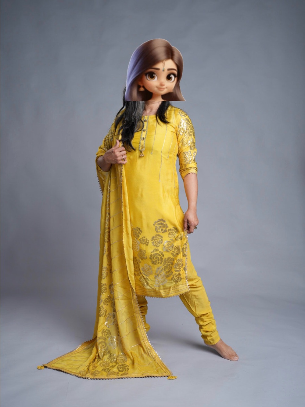 Elegant Yellow Embroidered Women’s Kurta Set